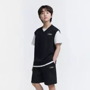 내셔널지오그래픽 키즈 K252UPB920 컬러블럭 5부 상하 SET CARBONBLACK 511693