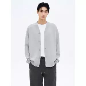 에잇세컨즈 이중직 와이넥 베이직 카디건 라이트 그레이 가 여성카디건 425