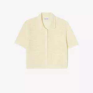 라코스테 26SS 여성 크로세 반팔 가디건 AF301E-56G 056크림 1084491