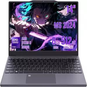 노트북 오피스 2024 14인치 AMD Ryzen 5 N100보다 2배 더 우수 경량 3.0파운드 1.33kg 절전 조용한 디자인