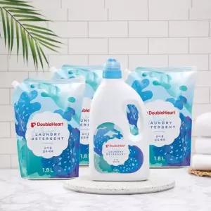 더블하트 1+3 유아용 세탁세제 1.8L 용기 1개+ 리필 3개