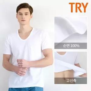 트라이 TRY 남성 데일리코튼 반팔 런닝 5매 세트