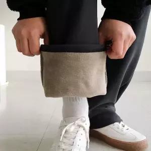 겨울 융기모 남성 작업복 바지 스판 와이드 트레이닝