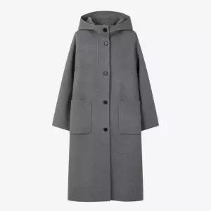 주크 정가 599,000원 캐시미어 블렌드 오버핏 후드 롱코트 Z254MSG556
