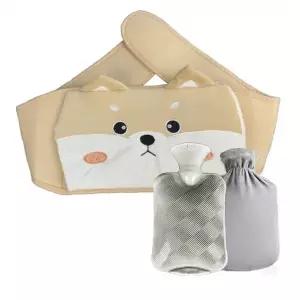 겨울 복부 허리 온열 찜질 주머니 벨트 착용 휴대 따뜻한 수통 보온 커버 세트