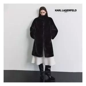 칼라거펠트 25FW FAUX밍크 롱 코트