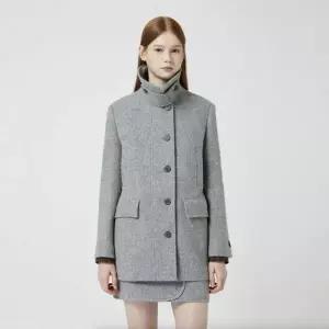 CC콜렉트 알파카 블렌드 싱글 하프 코트 C254MSG002