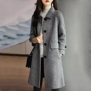 브리치 제로투올샵 가을 겨울 헤링본 롱 울 코트 그레이 S