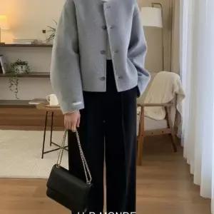 브리치 유아몽드 핸드메이드 숏 울 코트 아우터 여성 겨울 부드러운 코