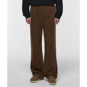 MUSINSA STANDARD 원 턱 와이드 코듀로이 밴딩 팬츠 브라운 MMCPCAZ05-BR 959296