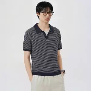 [롯데백화점]폴햄 남성) 카라넥 스트라이프 반팔 풀오버 (PHG2ET1050)