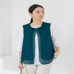 [모슬린]엄마옷 더블카라 이중 쉬폰 베스트 614FGH109 마담중년여성빅사이즈50대60대