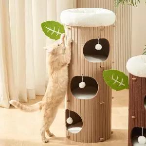 소형 캣 타워 3단 스크래쳐 팰트  4 IN 1 애완용품 고양이 놀이터 숨숨집