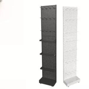 스탠드 타공판 진열대 화이트 50x25x150cm 액세서리 전시대 파티션 철제 대형 선반