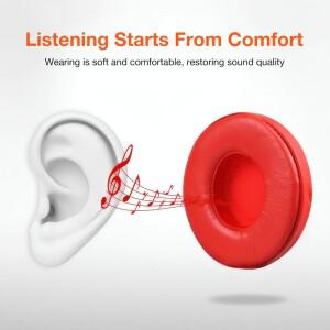 Beats Solo 2/3 무선 헤드폰용 교체용 이어패드 가죽+메모리 폼 쿠션 헤드셋 이어머프