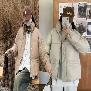 여성 페이크 레더 하이넥 패딩 점퍼 겨울 아우터 가죽자켓 가죽아우터