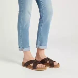 드래곤디퓨전 26SS 엑스 밴드 코르크 풋베드여성 샌들 5109 DK BROWN