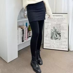 4부 스판 치마 뽀얌 데일리 레깅스 큐브 9부레깅스 블랙