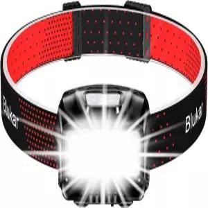 블루카 LED 헤드램프 충전식 모션 센서가 장착된 2000L 고광도 초밝은 조광식 헤드라이트 손전등 - 캠핑