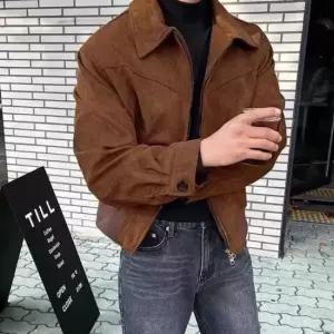 간절기자켓 남자 2컬러 봄 가을 투웨이 블루종자켓 스웨이드 점퍼