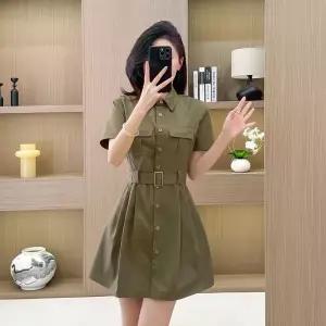 여사친 치마 원피스 미니 빈티지 여름 A라인 밀리터리 추천각 스트랩 OOTD2