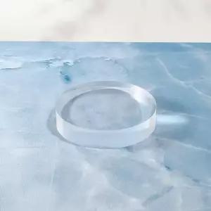 원형받침대 투명큐브 100x100x50mm 아트디스 원형 디스큐브 아크릴큐브