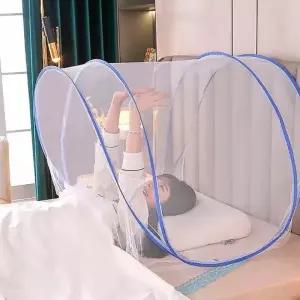 원터치 1인용 모기장 상반신 커버 텐트 침대 캠핑 캐노피 접이식 슈퍼 싱글 1인모 얼굴