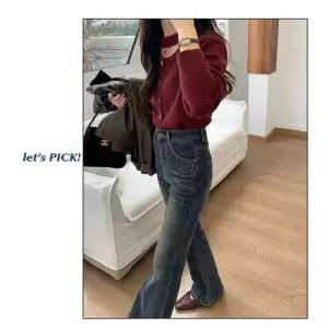 마킷5 바지 데님 가을 빈티지 스판 부츠컷 슬리퍼 플레어 말발굽 여성청바지 슬림핏 블루 JEN3