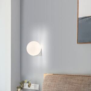 현대 미니멀리스트 흰색 젖빛 유리 공 벽 램프 LED G9 조명 머리맡 복도 인테리어 장식 황금 Sconce 고정