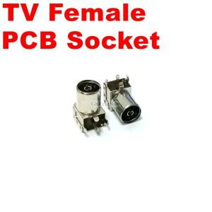 RF 커넥터 IEC PAL DVB-T TV 암수 직각 솔더 PCB 마운트 동축 어댑터 1 개입