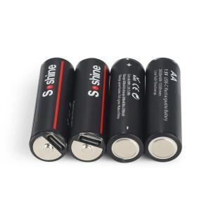 Soshine 기존 1.5V 2600mWh 충전식 배터리 AA 리튬 Type-C 4-in-1 USB 케이블로 1200회 사이클