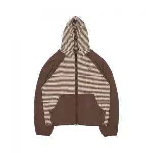 브랜드정품 THE COLDEST MOMENT TCM stripe raglan fleece jacket (brown) 162743