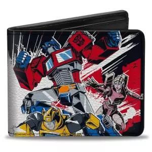 Buckle-Down Hasbro Wallet, Bifold, Transformers Decepticon and Autobots Battle 블랙/화이트, 비건 가