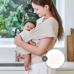 쿨립 뉴본 신생아 포대기형 경량 아기띠 베이지