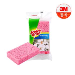 3M 스카치브라이트 항균 천연펄프 수세미 1개입 [핑크]