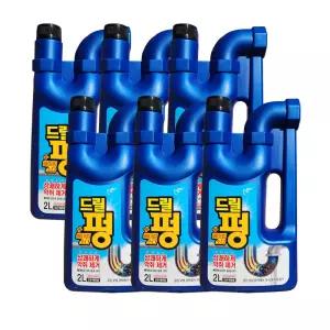 드릴펑 2L 6개 배수구세정제 배수관클리너 뚫어뻥