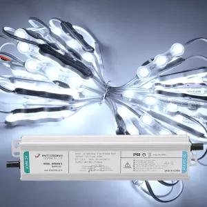 고효율 12V LED3구모듈 주광색250개+300W안정기세트 37M 간판 유리 테두리조명 국산 인터원