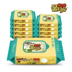 자연처럼 청소용 물티슈 70매 리필형 10팩 베이킹소다