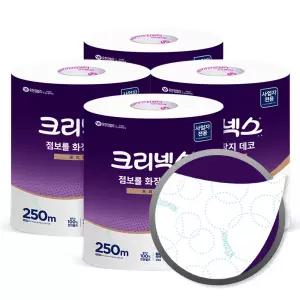 크리넥스 프리미엄 천연펄프 점보롤 데코 화장지 휴지 250M(2겹) 3롤 4팩 4536761