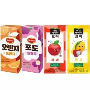 롯데 델몬트 드링크 190ml 오렌지 포도+미닛메이드 조이 195ml 망고 사과 각 8팩 총32팩