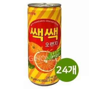 롯데칠성 쌕쌕 오렌지 240ml x24 과일음료 코코넛 젤리 캔음료수 자판기캔