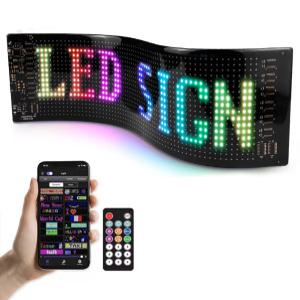 LED 전광판 37.2x9.2cm 미니 옥외 광고판 간판 차량용 블루투스 어플전송 영업중 디스플레이