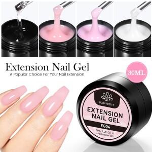 BORN PRETTY 30ml 클리어 핑크  글리터 익스텐션 젤 천연 손톱 하드 UV Led 아크릴 흡수
