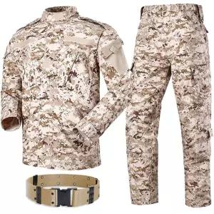 Military Tactical 남성용 사냥 전투 BDU 유니폼 수트 셔츠 및 바지, 벨트 포함 MC
