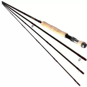 2.7m(9피트) 또는 3m(10피트) 5-6wt 7-8wt 4피스 흑연 탄소 섬유 플라이 낚싯대 가벼운 느낌 미디엄 패스트