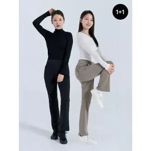 [마운틴밸리][1+1][봄신상] 여성 모찌핏 스판22% 풀밴딩 슬림 세미부츠컷 팬츠