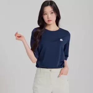 [지센] [에센셜] 분또 자수 스몰포인트 라운드 5부 티셔츠 LCTSP372_DN