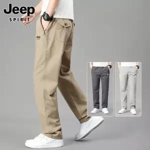 JEEP SPIRIT 캐주얼 빅사이즈 면바지 남성 여름 루즈핏 와이드 팬츠