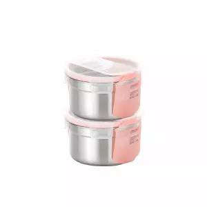 스텐락 국산 스텐밀폐용기 퓨어 원형 6호 1100ml 2P세트