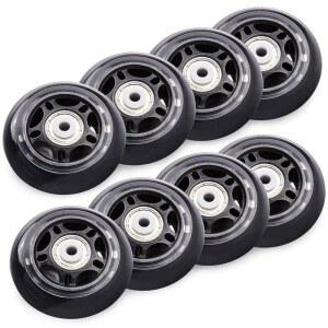 TOBWOLF 8팩 70mm 82A 실내 인라인 스케이트 교체용 휠, ABEC-7 베어링이 장착된 러기지 스쿠터용 트레이닝 휠 - 블랙
